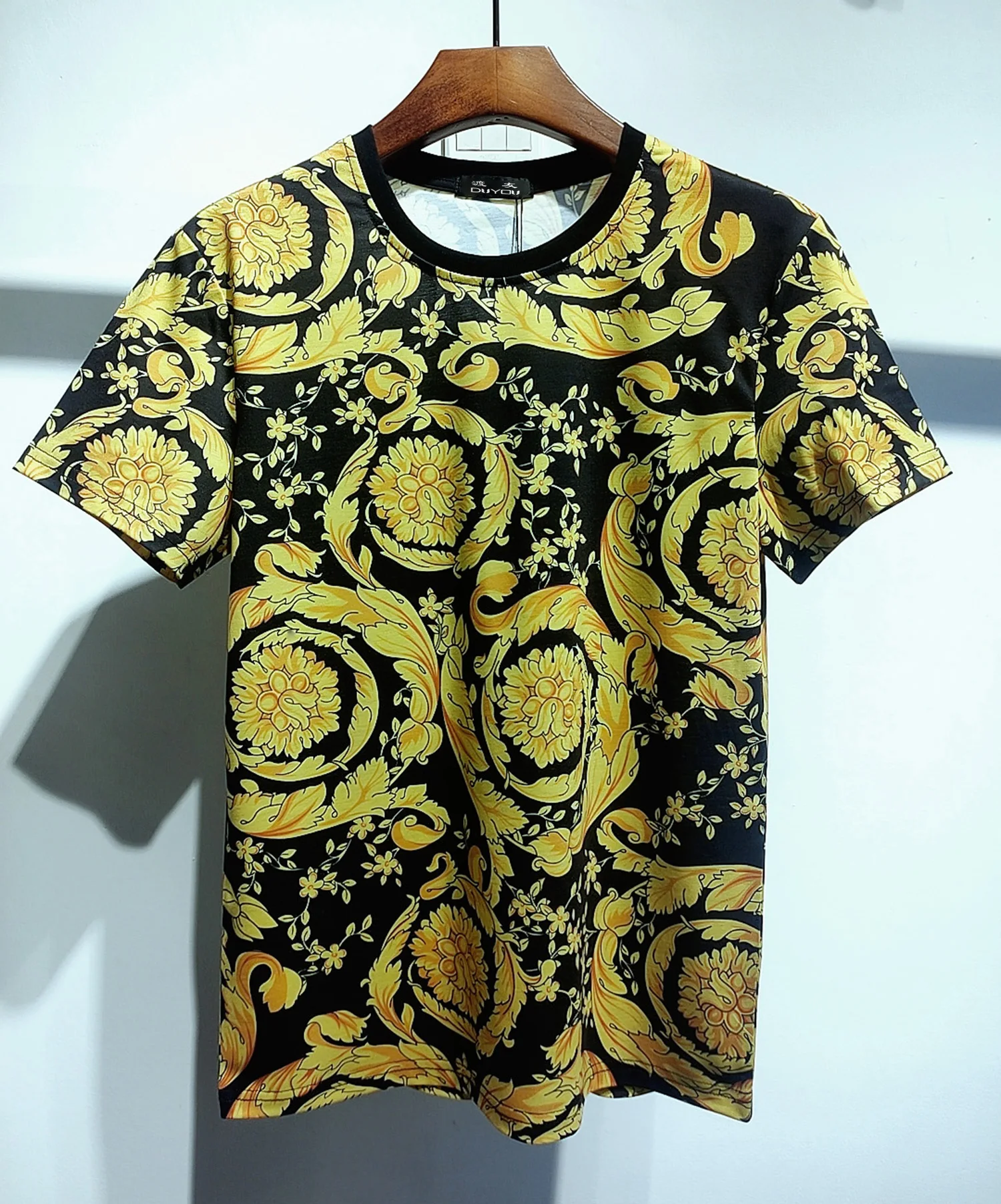 

DUYOU Cotton T-shirt with BAROCCO Print Mens T Shirts Short Sleeve Tshirts Summer Hip Hop Tops Tees Streetwear | 51022