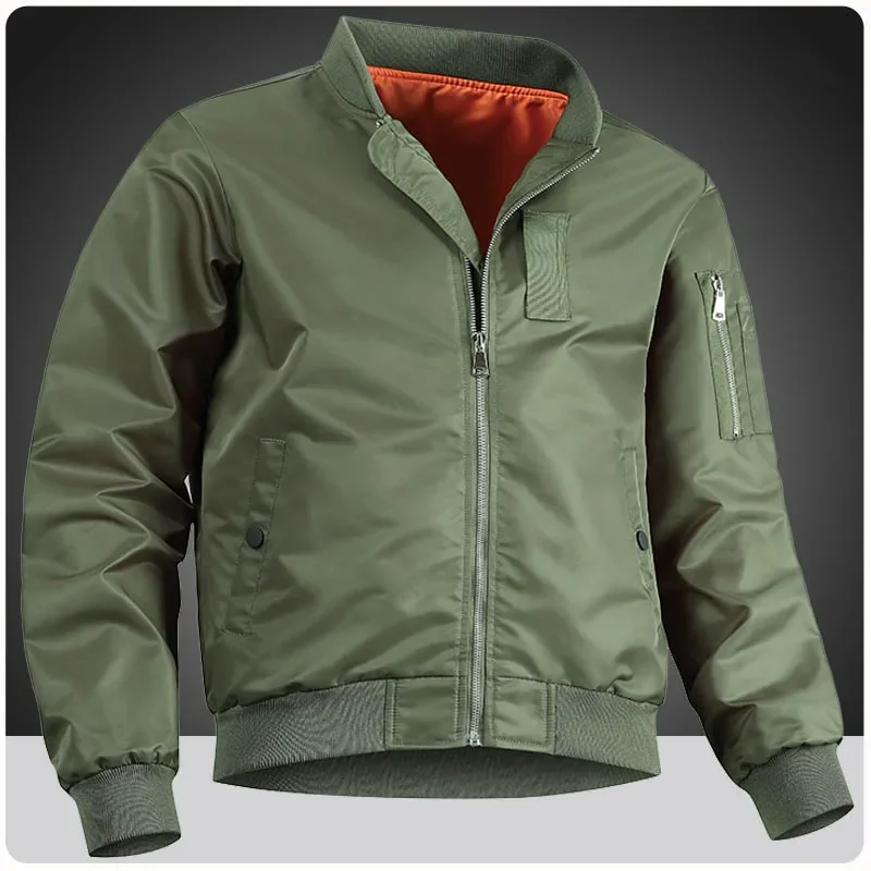 

Men's Streetwear Slim Fit Softshell Flight Bomber Jacket Spring Fall Windbreakers Casual Coats Men Business Golf Varsity Jackets