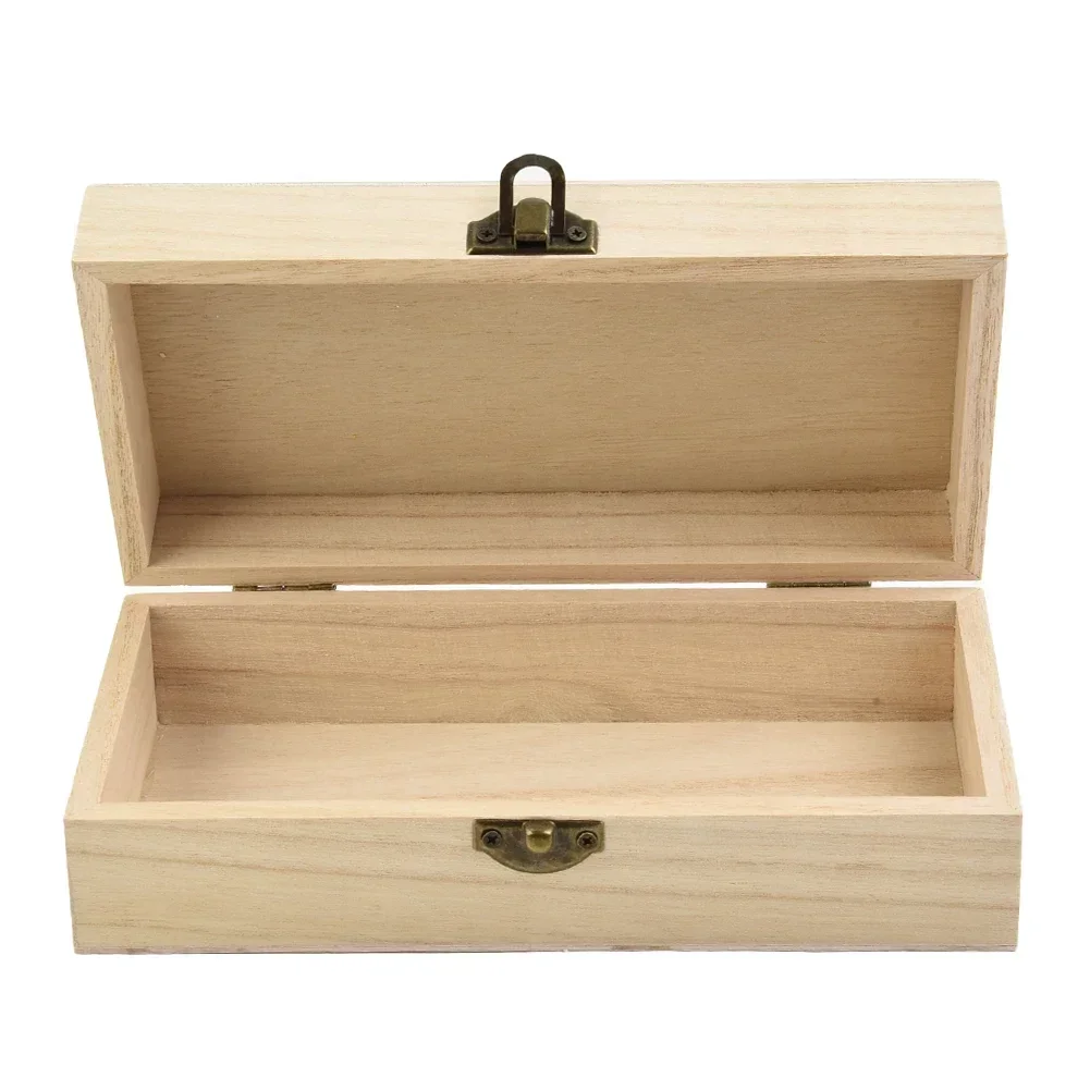 High Quality Rectangular Wooden Storage Box Retro Jewelry Box Desktop Organizer Wood Clamshell Container Wooden Gift Box 5