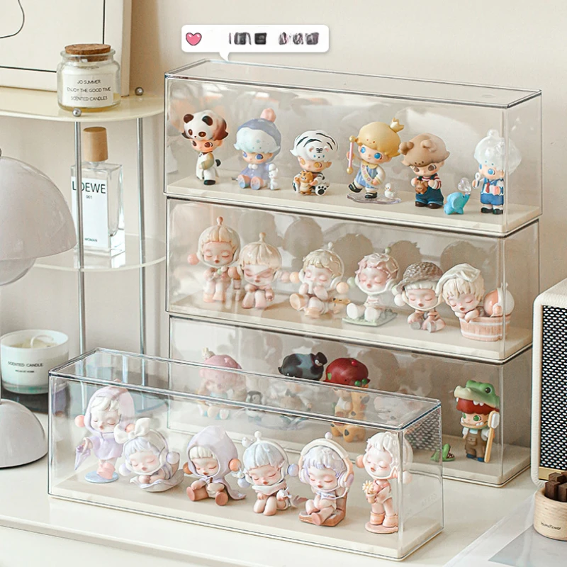 Handmade Double-Layered Display Stand for Toys and Collectibles - Transparent Dustproof Storage Box
