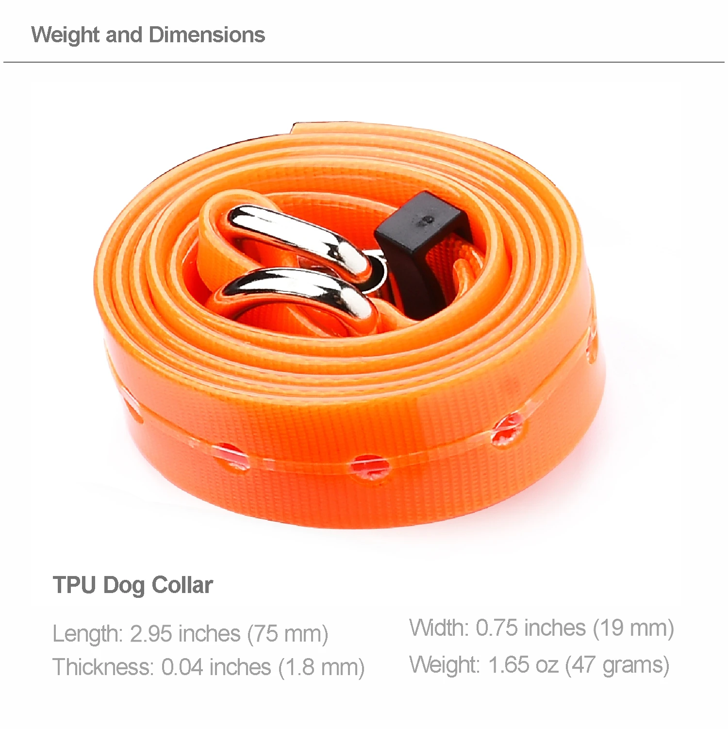 Premium Adjustable 75CM Durable Waterproof Large Dog Collar in Pure Color
