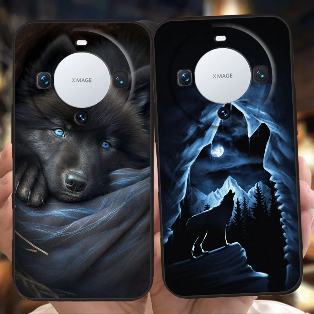 Custodia Per Telefono Moon Roaring Wolf Per Huawei Mate 60 Pro P50 P40 P30 P20 P10 P Smart Y6 Y7 Y9 Plus Fundas In Silicone Shell Capas