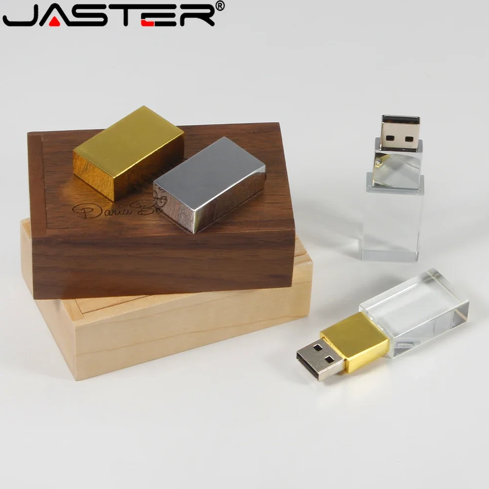 Gold Crystal USB Flash Drive Wedding Wooden Box Free Customized Logo 128GB  Rose Gold Storage Stick 64GB Creative Pen Drive Gift - AliExpress, image size:1000x1000