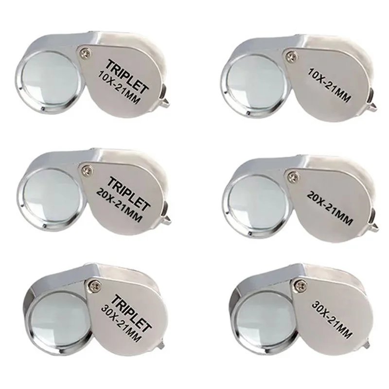 10-30X Pocket Loupe Magnifier Jewelry Magnifying Glass