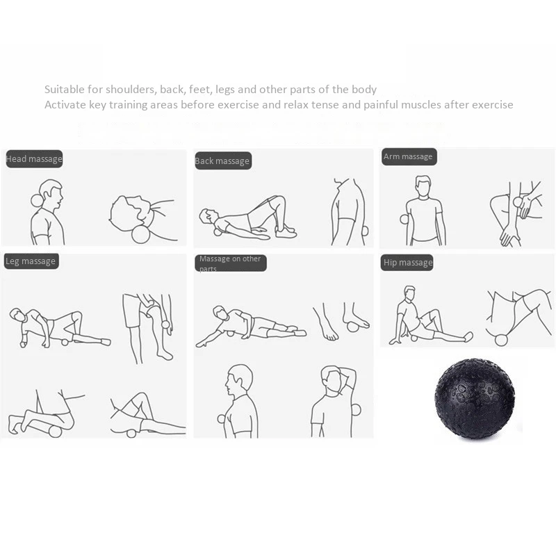 1Pcs Fitness Ball High Density Massage Ball Lightweight Training 10cm Myofascial Release Deep Tissue Therapy Yoga