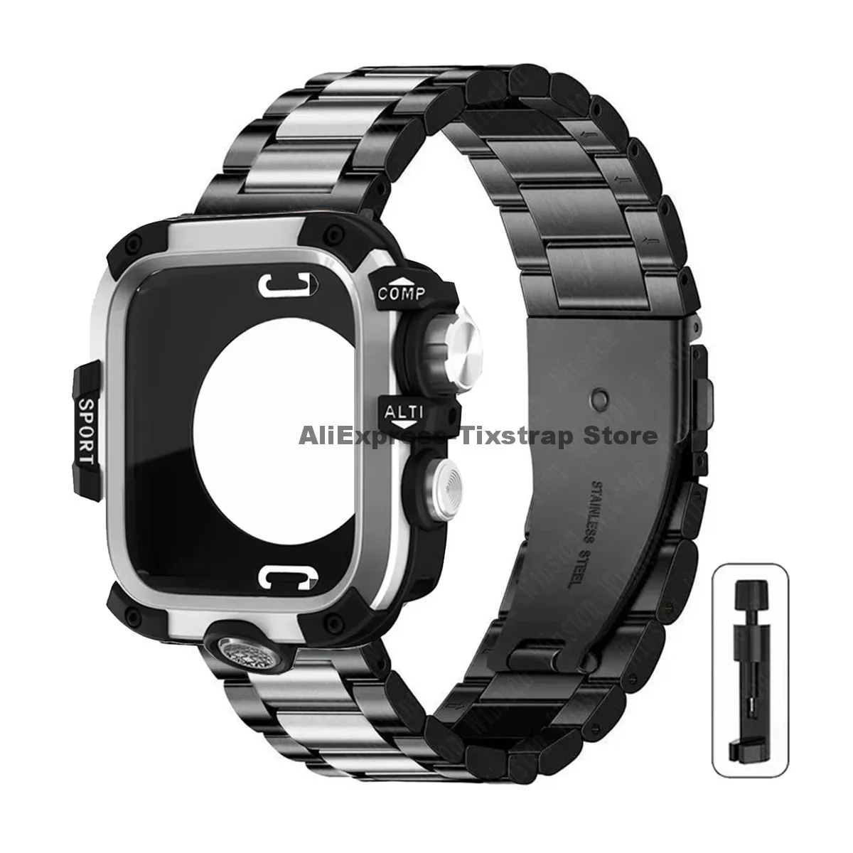 Premium Metal Strap and Protective Case