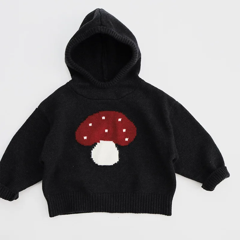 Kids Long Sleeve Mushroom Hoodie Sweater