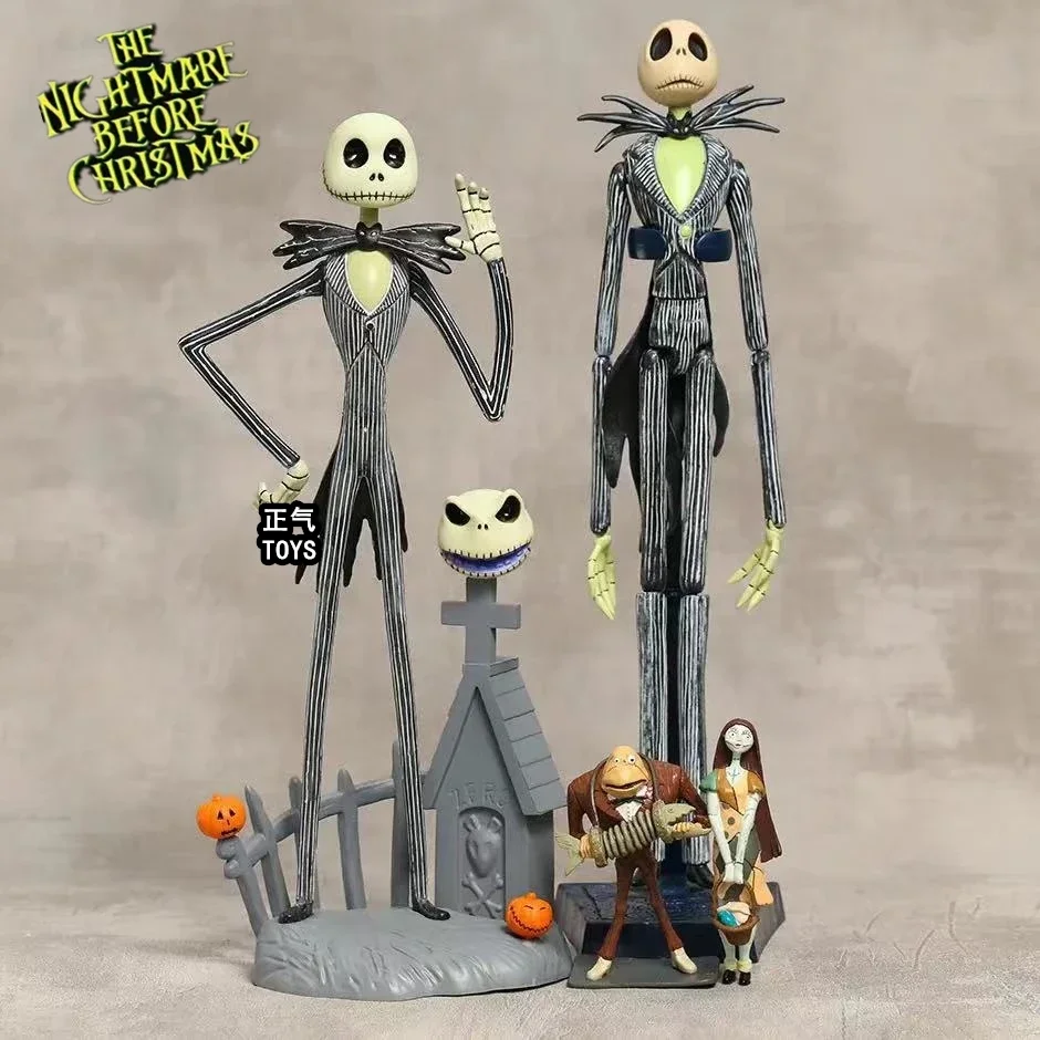 

Disney The Nightmare Before Christmas Pumpkin Jack Sally action figure Desktop decoration holiday gift Collectible toys 33cm