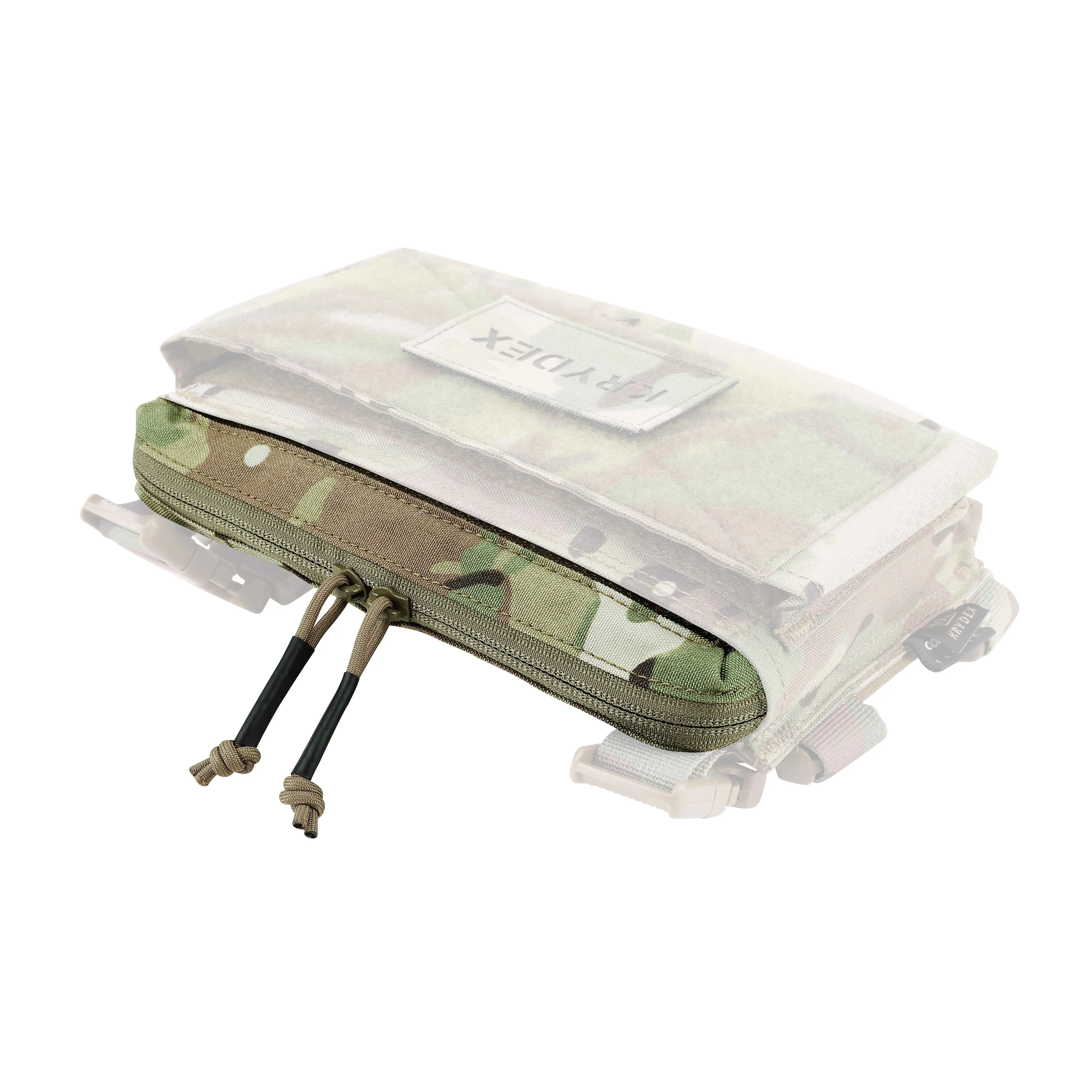 KRYDEX Taktische Reißverschluss-Einsatzabdeckung, Taschentasche, Doppelreißverschluss für MK3 MK4 Chest Rig Airsoft Paintball Jagdweste, Zubehör – Detail 3