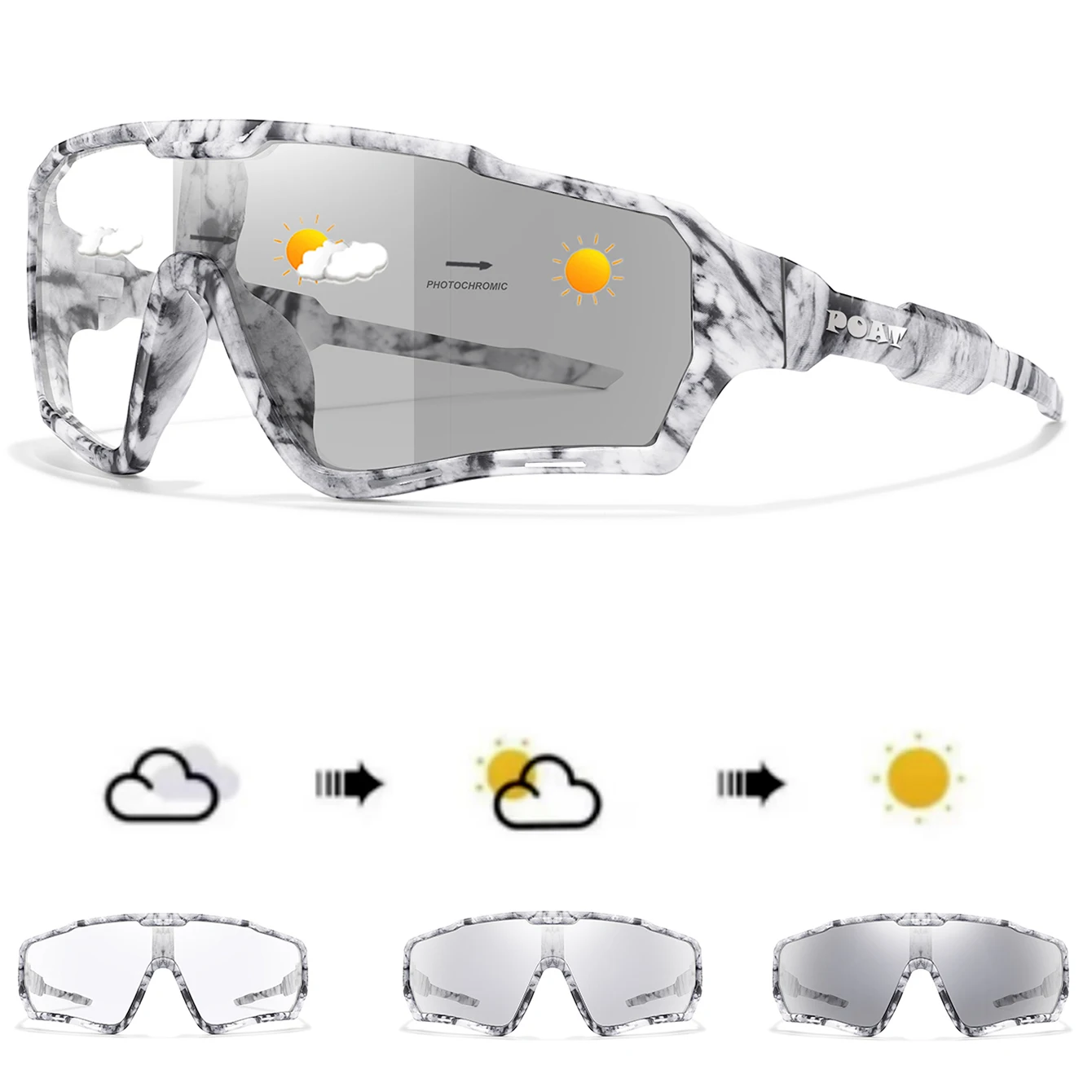 POAT Unisex Photochromic Sports Sunglasses