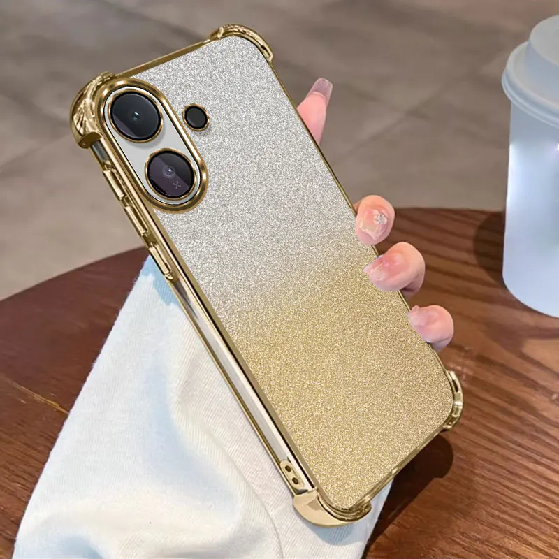 Glitter Plating Clear Protective Case - Flexible TPU Shockproof Cover