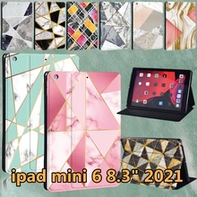 

Case for IPad Mini 6 A2567 A2568 A2569 Case Ultra Thin Funda Apple IPad Mini 6 2021 8.3" Leather Shape Pattern Protective Cover