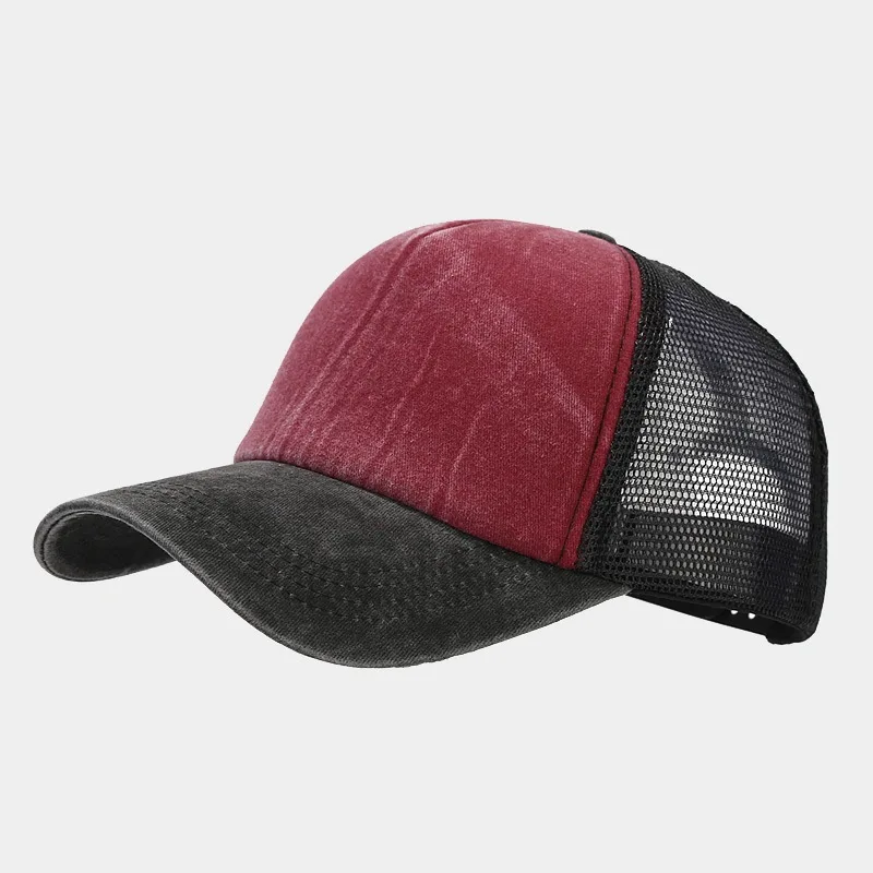 Adult casual breathable sports hats Men women patchwork mesh baseball caps Custom logo embroidery fishing golf hats for women 3