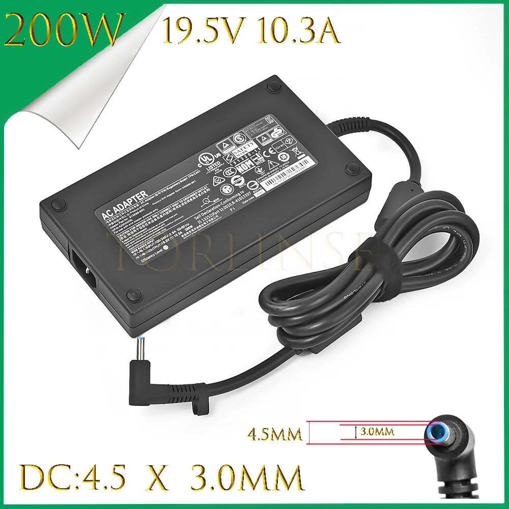 Adaptador de Alimentação ca para Laptop 19.5v 10.3a 200w 4.5×3.0 mm hp Zbook 17 g3 Tpn-ca03 A200a008l 815680002 835888-001 Kul400
