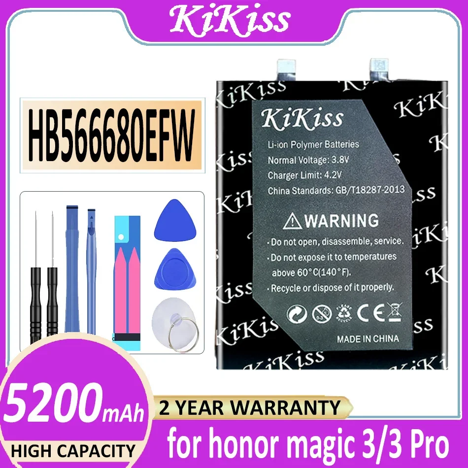 

KiKiss Battery HB566680EFW 5200mAh for honor magic 3 pro 3pro magic3 magic3 pro magic3 Bateria