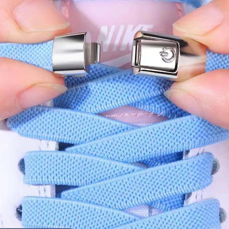 

Colorful Press Lock Shoelaces without ties Elastic Laces Sneaker 8MM Widened Flats No Tie Shoe laces Kids Adult Shoelace Shoes