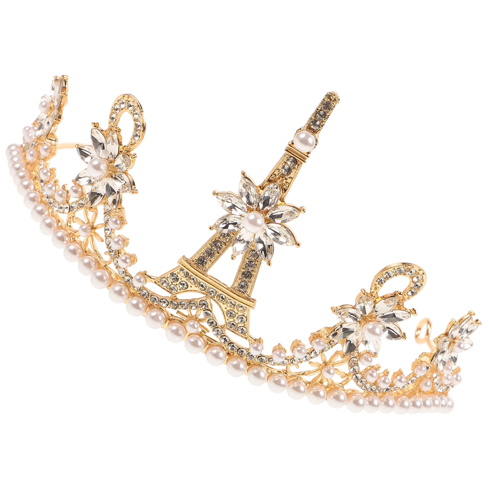 

Bridal Headpiece Wedding Crown Vintage European Style Accessories Eiffel Tower Golden Bride