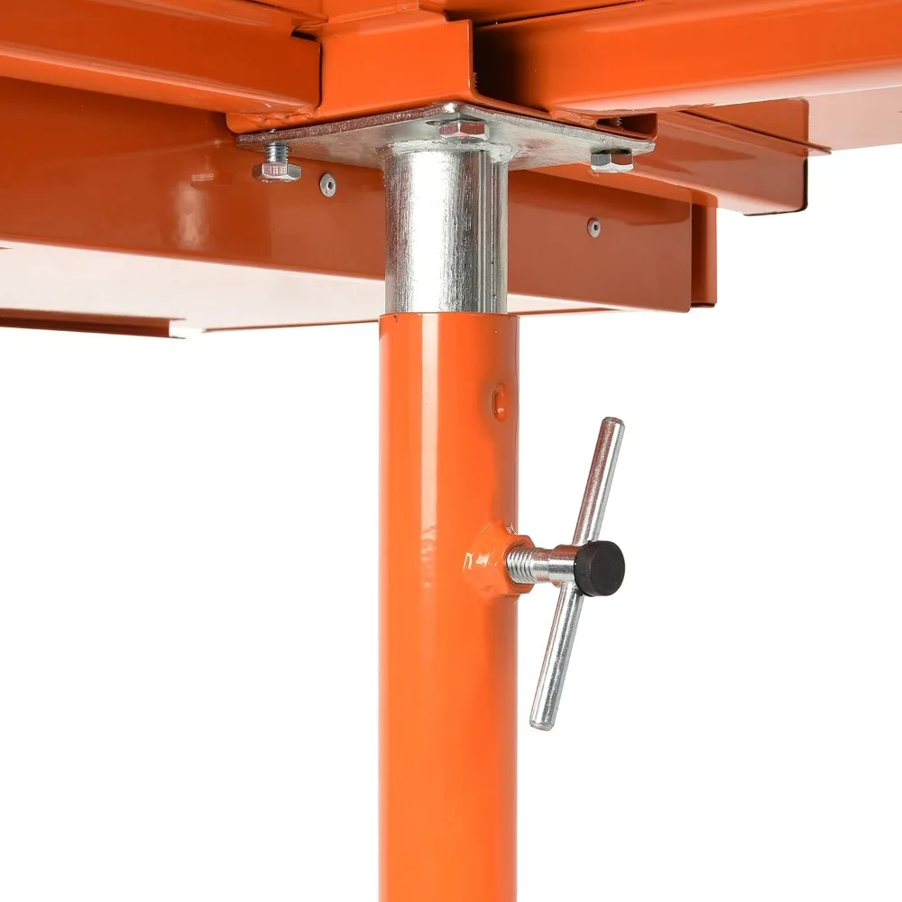 A018A Heavy-Duty Adjustable Work Table with Drawer & Wheels, Mechanic Tray,Mobile Rolling Tool Table, Orange 4