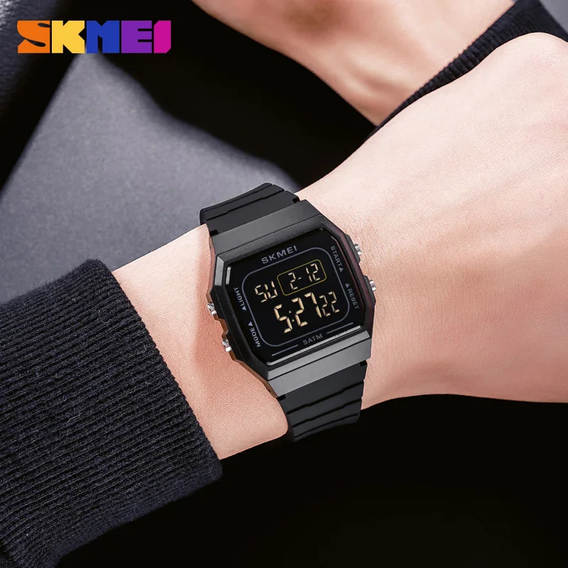 SKMEI 1683 Waterproof Mens Digital Watches Sports LED Display Stopwatch Electronic Wristwatches for Men Women relogio masculino 5