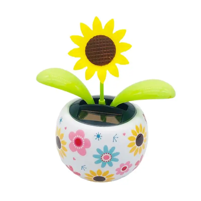 Solar Powered Dancing Flowers Swinging Toys Funny Electric Auto