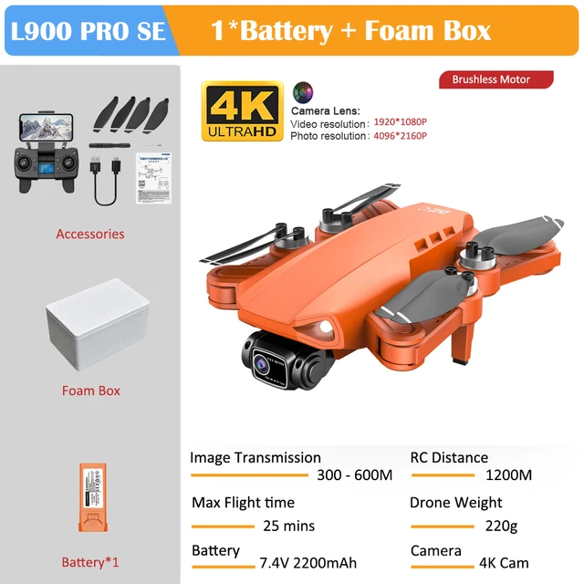L900 Pro SE HD Drone 4K Professional 5G WIFI Mini GPS Dron With Camera FPV Visual Obstacle Avoidance Brushless Motor Quadcopter
