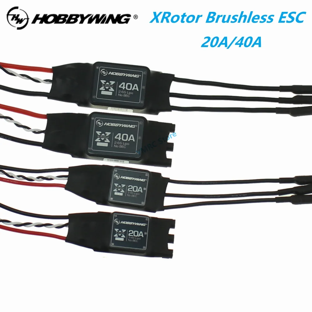 

4PCS HobbyWing XRotor Brushless ESC 3-4S 2-6S 20A/40A SimonK No BEC High Refresh for Multi-Axis FPV RC Racing Drone