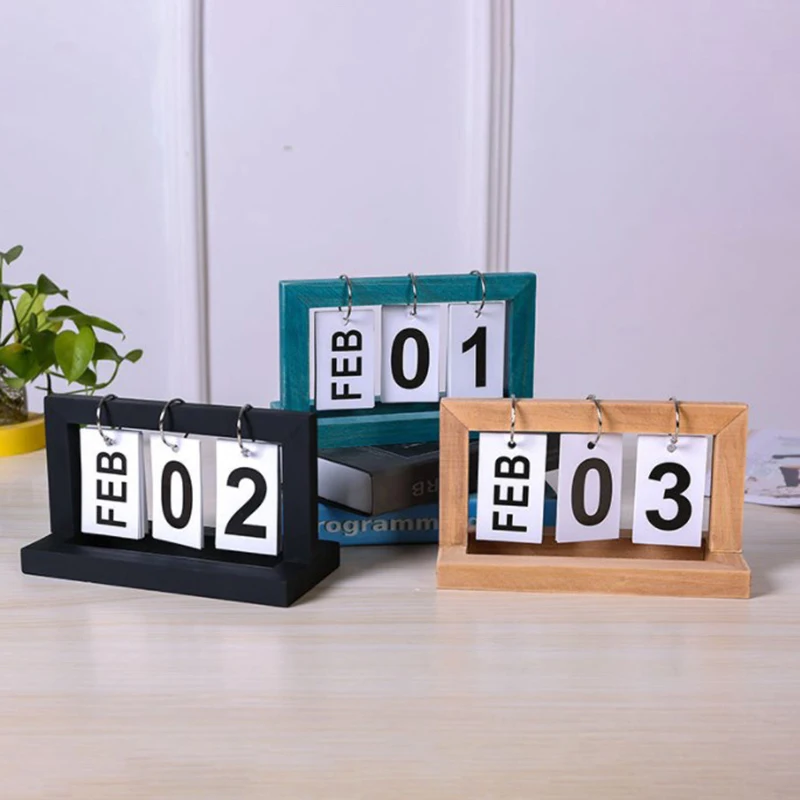 

Деревянный винтажный домашний календарь, настольный декоративный деревенский орнамент «сделай сам», флип-планировщик, стол с вечным календарем, офисные принадлежности