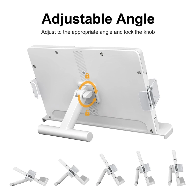 Hands-Free Book Stand-Adjustable, Expandable Holder For Comfortable Reading-90&deg; Angle, Transparent Page Clips Easy To Use