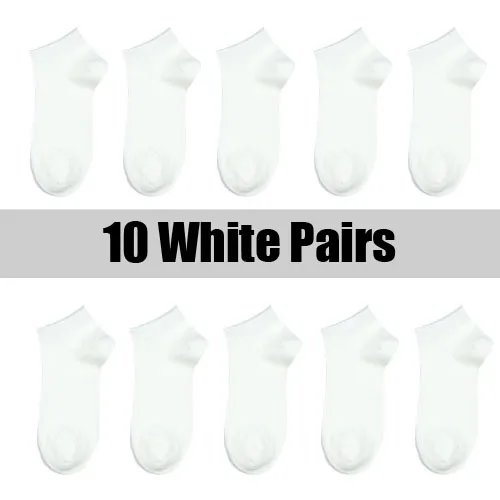 10 Pairs Solid Color Women Socks Breathable Sports socks Casual Boat socks Comfortable Cotton Ankle Socks Size 36-44 white black SMT-222-18