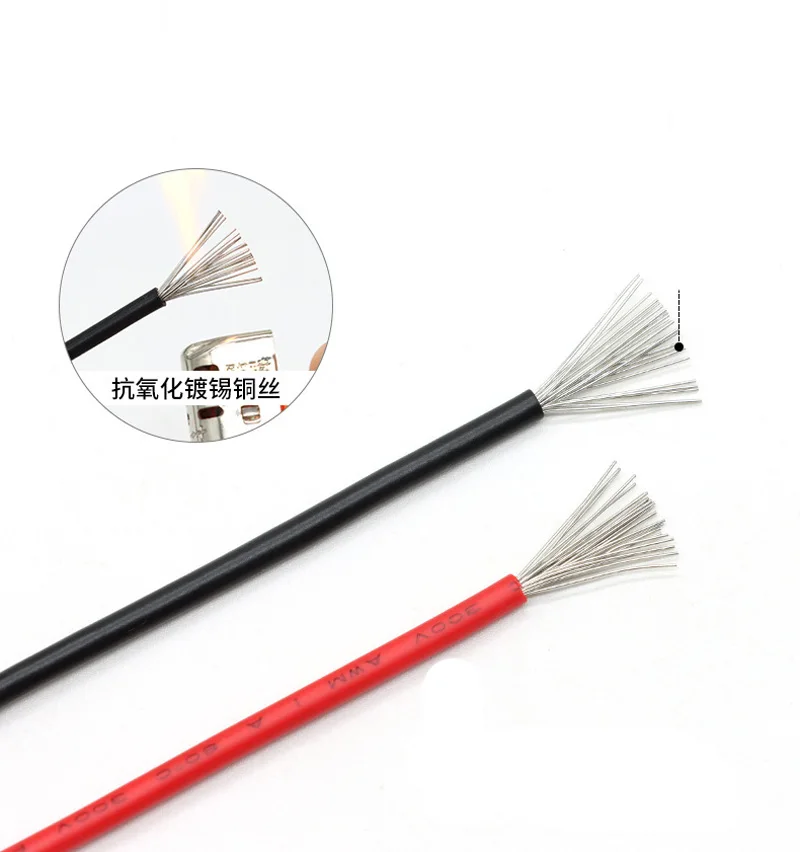 50M Multi-Gauge Flexible Silicone Stranded Tinned Copper Wire – 5 Color Options
