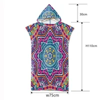 Hot Quick Dry Wetsuit Diving Suit Changing Robe Poncho Towel with Hood Microfiber Absorbent Sweat-absorbent Swim Robe 2