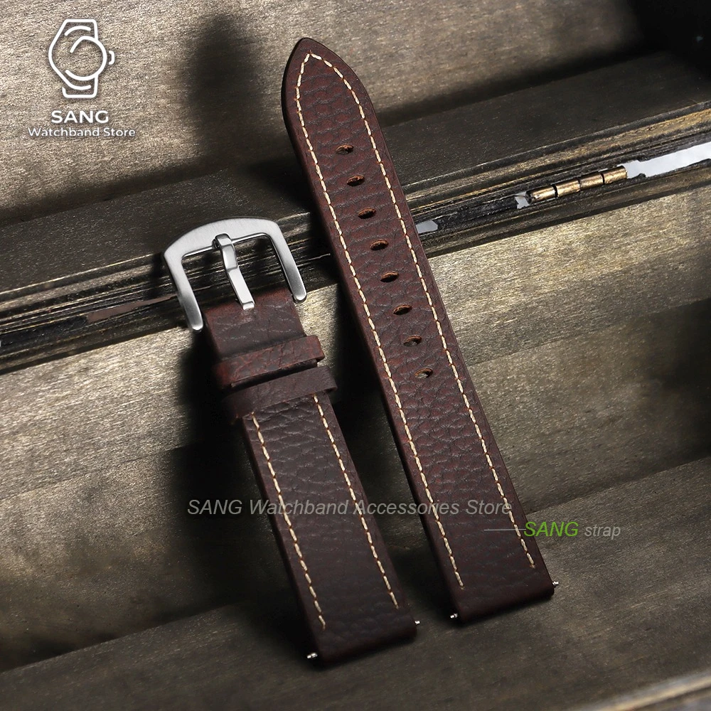 Waterproof Calfskin Leather Watch Strap Bracelet - Universal Sport Wristband Accessory