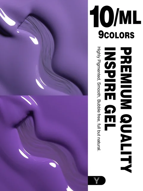 YOKEFELLOW Smalto per unghie gel viola 10ml 3Set Semi-permanente Soak Off Smalto gel per la cura della luce UV per nail art Manicure fai da te a casa 2