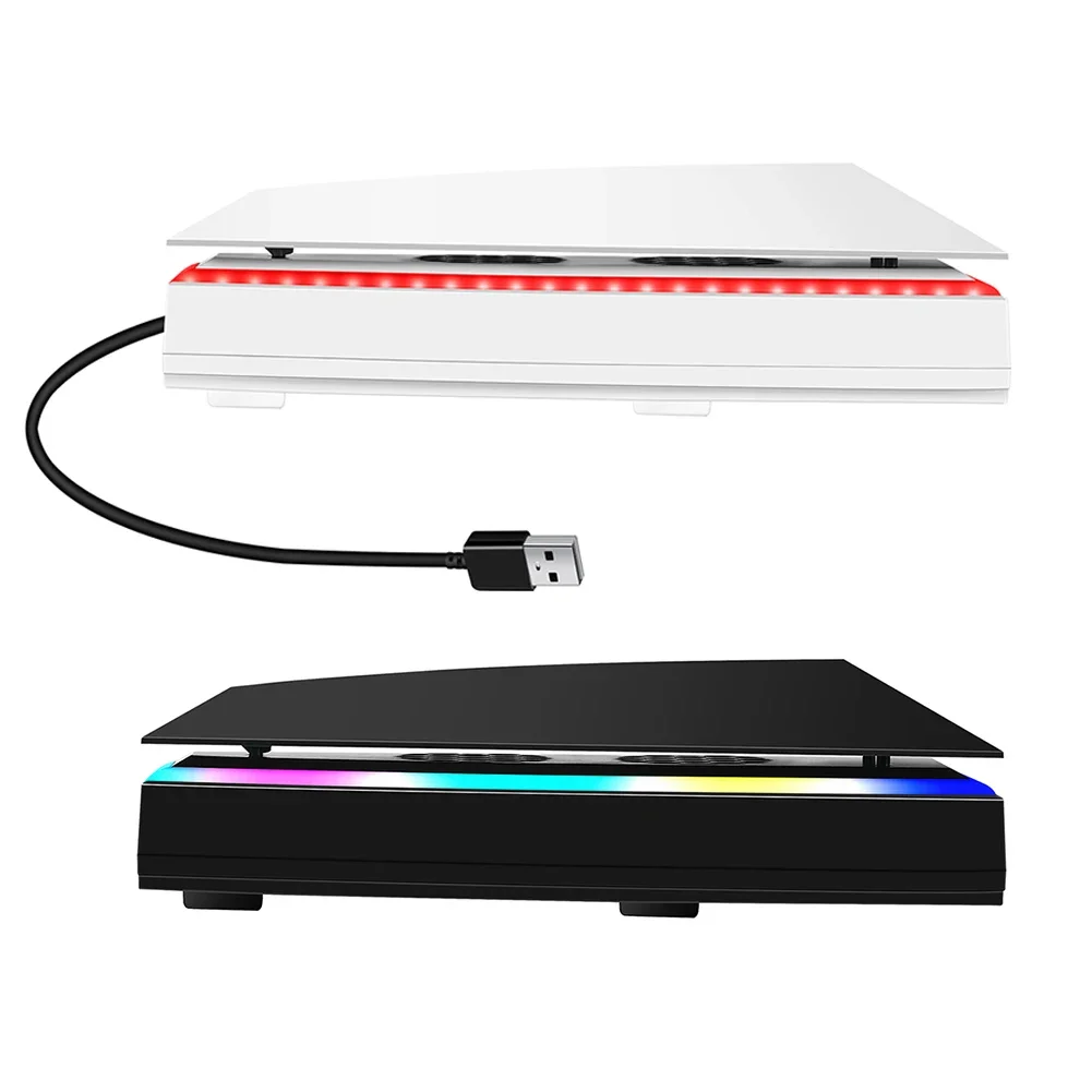 RGB 외부 호스트 냉각 선풍기, 수직 스탠드, 외부 호스트 냉각 선풍기, PS5 게임 호스트 액세서리, 2 USB 포트