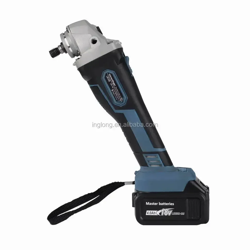Rechargeable Brushless Cordless Angle Grinder with Two 18V 4.0Ah Lithium Batteries