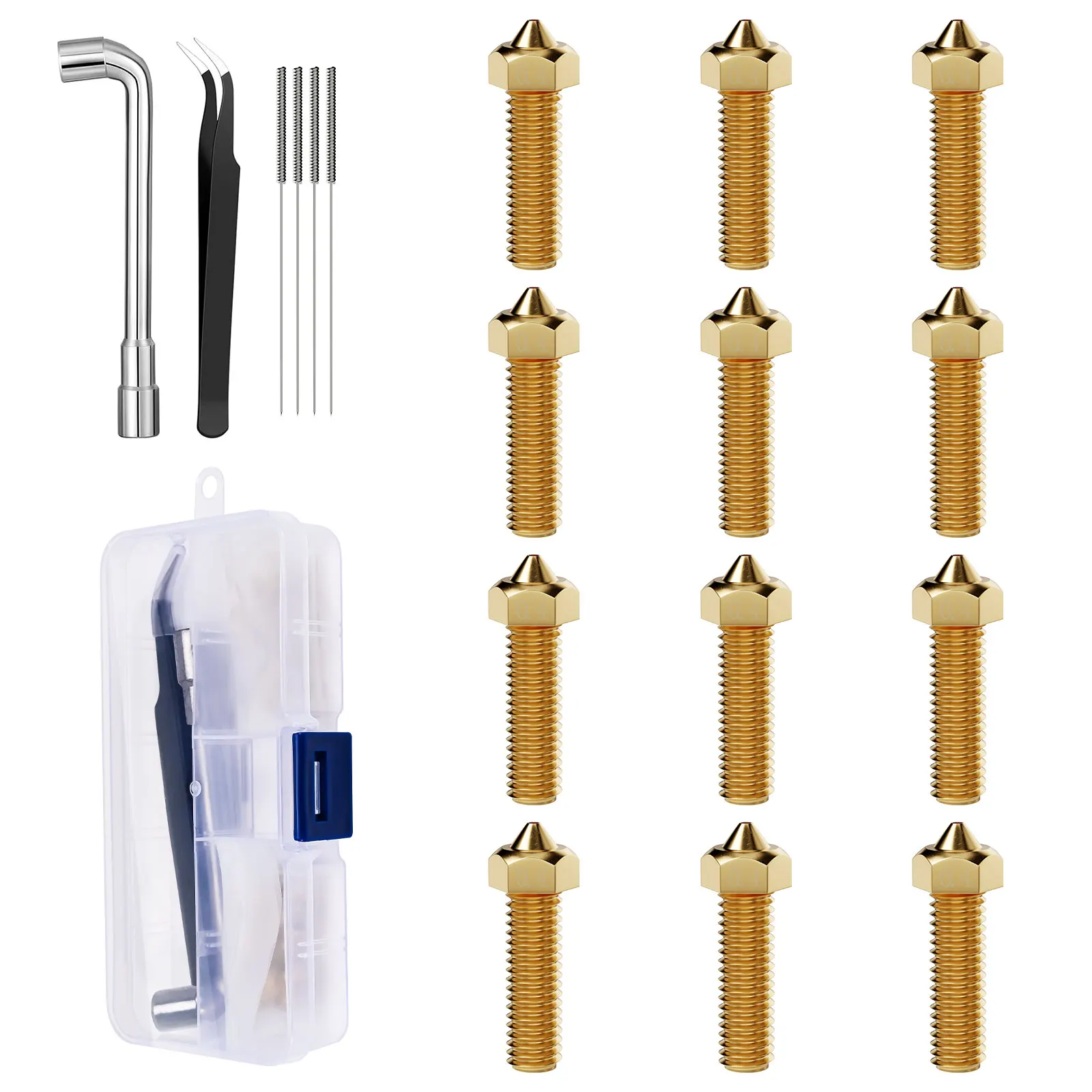 Ugelli In Ottone Per Stampante 3D Da 0, 4 Mm3D Per Stampante 3D V5-V6, Compatibile Con Stampante 3D Anycubic Kobra 2,Vyper,Kobra Plus,Kobra Max