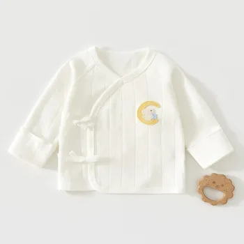 طفل الربيع والخريف أعلى 100 يوم الوليد معطف طويل الأكمام لينة القطن الخالص الكرتون نمط الذكور والإناث ملابس الطفل 2