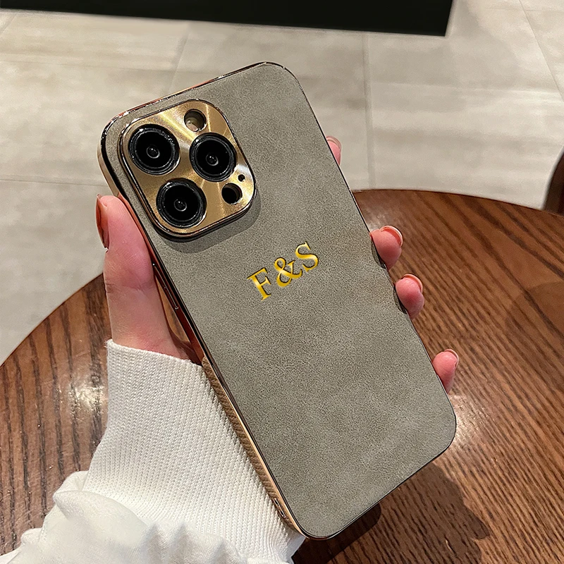 Leather Initial Phone Case Iphone 12 IPhone 12/12 Pro Personalised