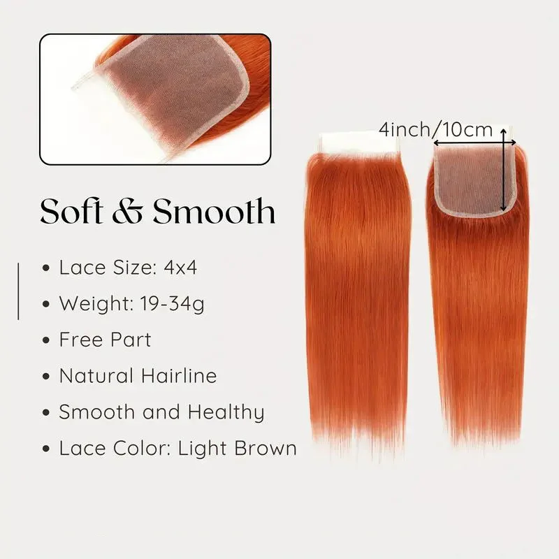 350# Color Straight Human Hair Bundles With Closure 100% Brazilian Human Hair 4 Bundles With One Transparent Lace Closure