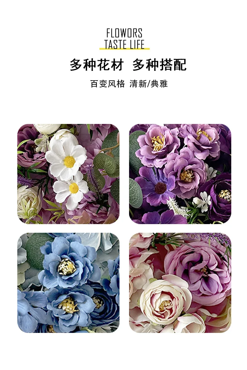 Description Picture 3 of itemFlower Wall Panel Backdrop 12PCS 30x30cm 3D Silk Rose Floral Wall Artificial Flower Panels for Wedding Party Home Photo Backdrop