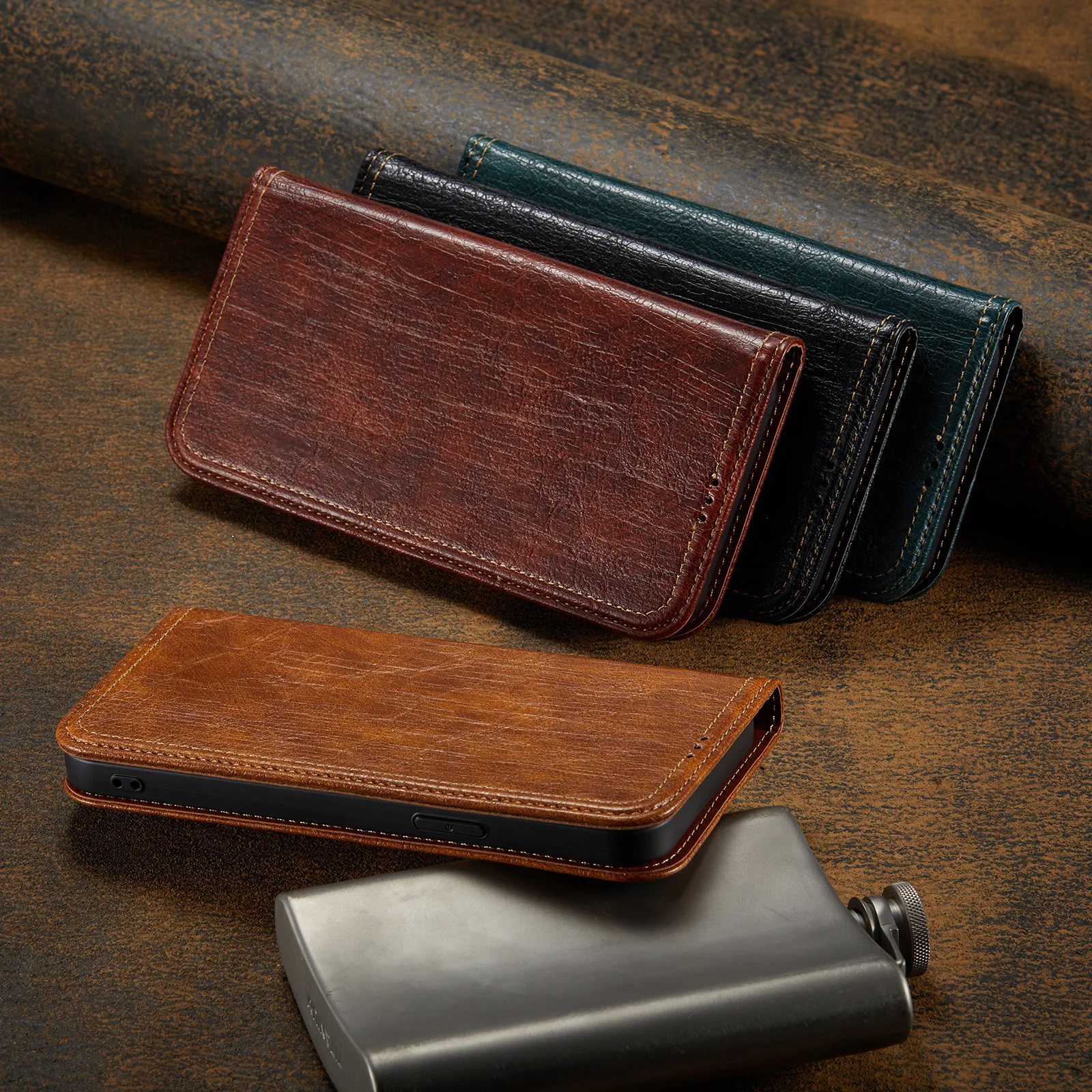 

Luxury Leather Flip Case Stand Phone Case For iPhone 13 12 11 Pro X XS Max 8 7 Plus XR SE 2020 Shell