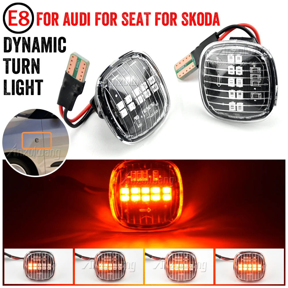 

Dynamic LED Side Marker Turn Signal Repeater Light For Audi A3 A4 A8 Skoda Octavia Roomster Rapid Fabia Seat Cordoba Ibiza Leon