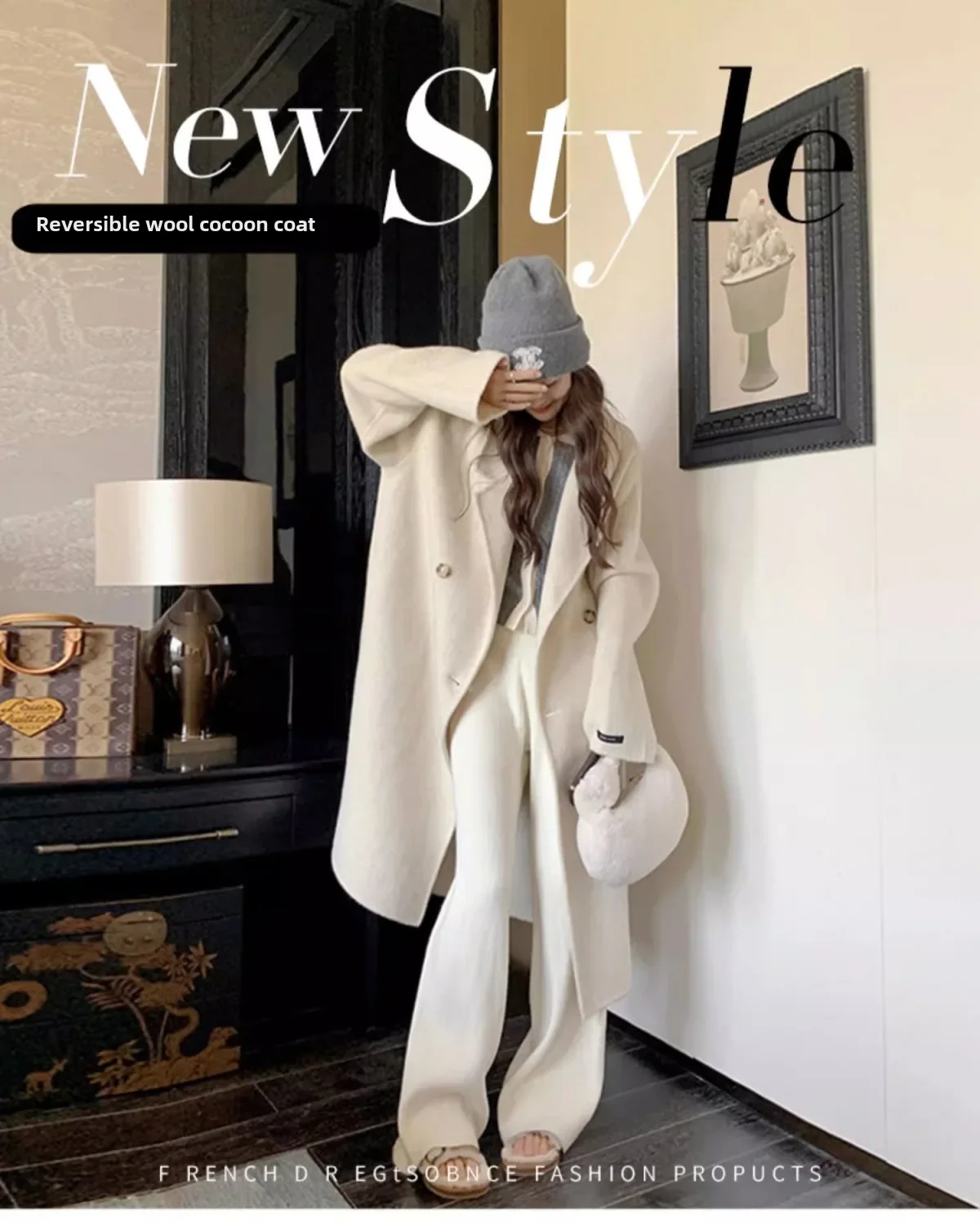 Trendy Loose-fit Woolen Coats For Women