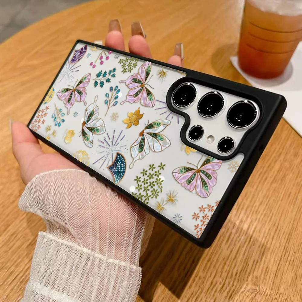 Vibrant Butterfly Design Transparent Phone Case Cover