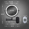 8 Inch Black Wall Mounted Bathroom Mirror 10x Magnifying Makeup Mirror Adjustable Dimming Vanity Cosmetic Mirrors with Light 6