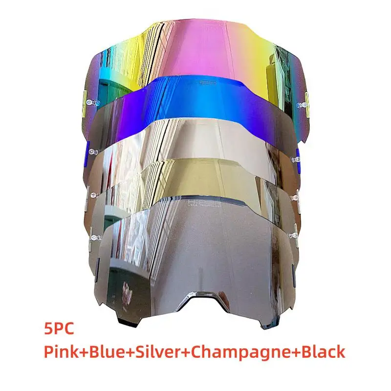 Enhanced Motorcycle Goggle Replacement Lenses - 5 HiPER Mirror Colors for Dirt Bike, Motocross & Cycling Safety Glasses