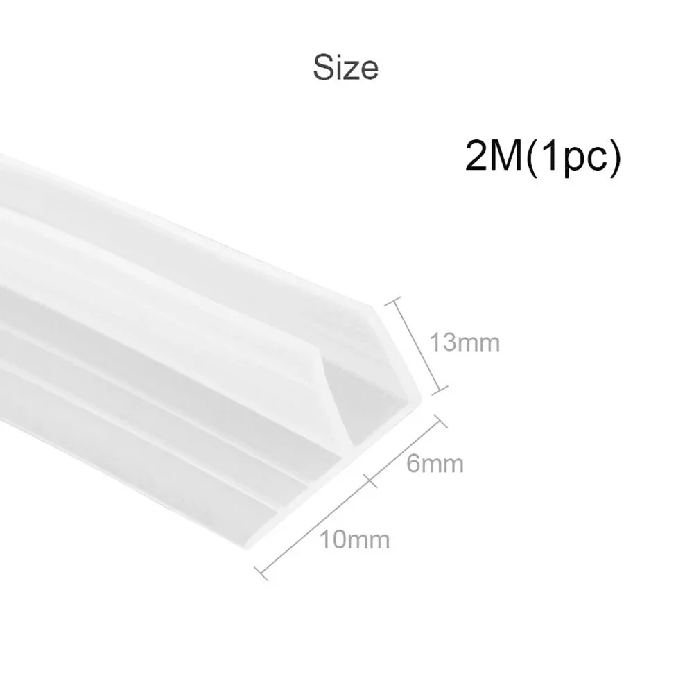 1 Piece F-Shaped 6mm Seal Strip Bath Shower Screen Door Seal Strip Lenth 2m Rubber For Glass Bathroom Supplies