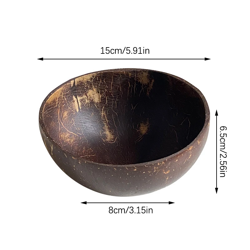 Natural Coconut Bowl Wooden Handmade Coconut Bowls for Eating Tableware Fork Spoon for Dessert Fruit Salad Mixing Rice tableware set wooden tableware