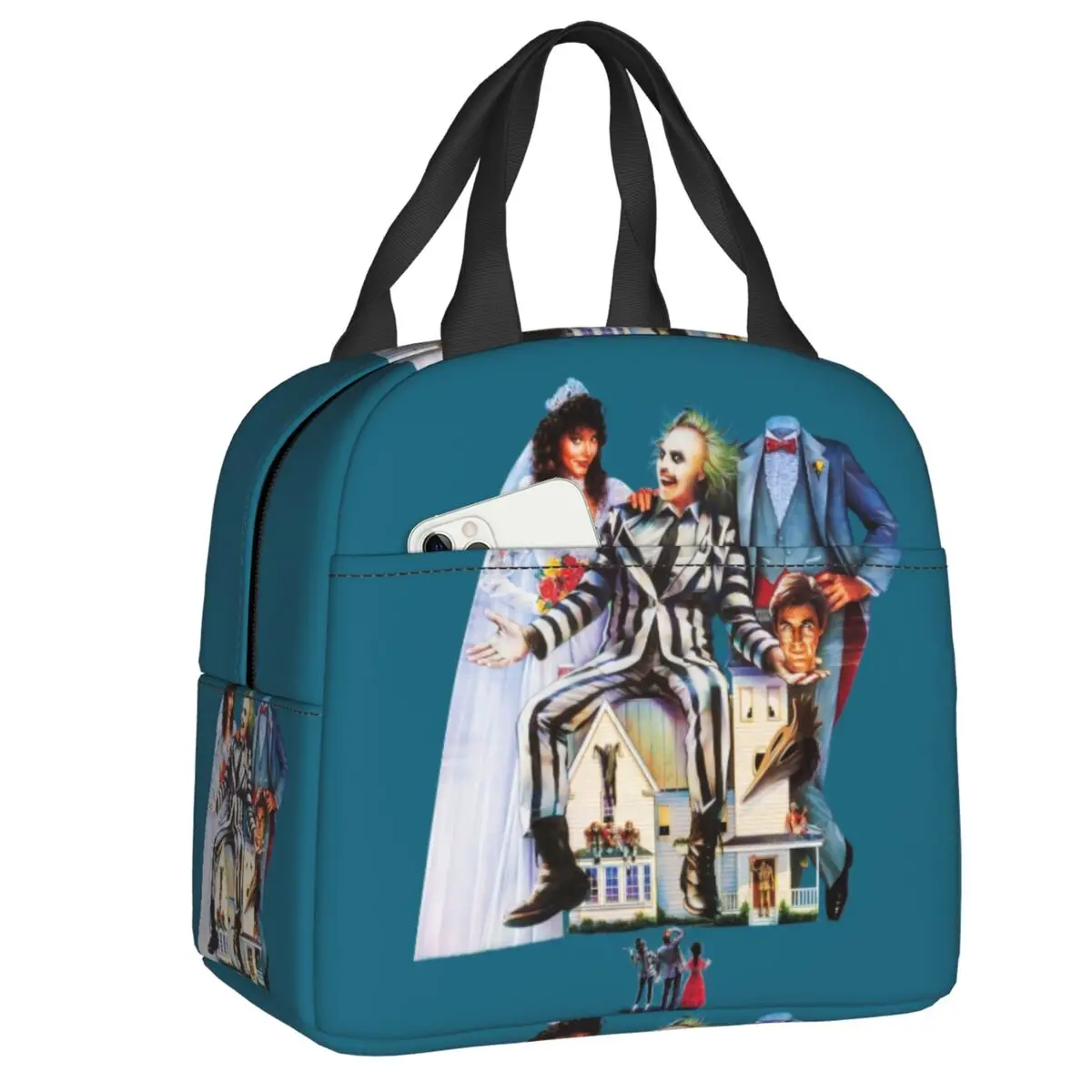

Tim Burton Horror Movie Beetlejuice Thermal Insulated Lunch Bag Women Lunch Container for Kids School Children Food Box