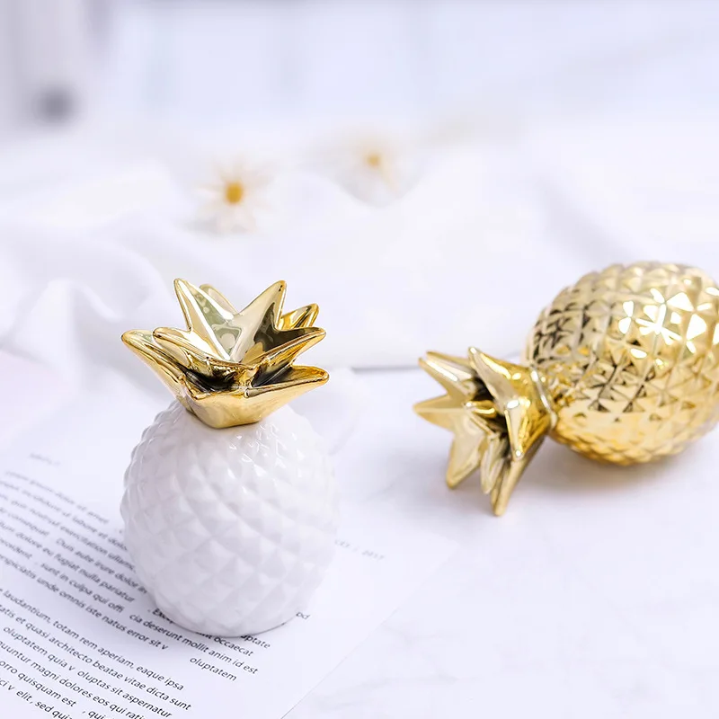 Nordic Ins Pineapple Piggy Bank Fruit Ceramic Piggy Bank Crafts Ornaments Home Furnishings Photo Props Personality Creative Gift 4